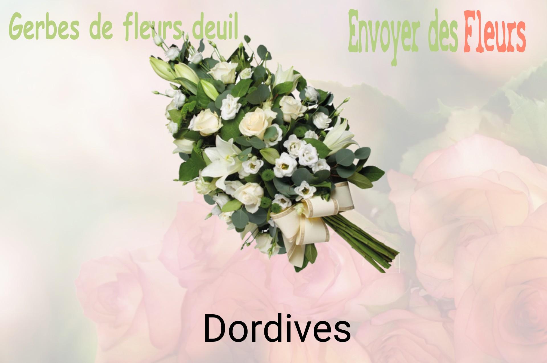 Gerbe de fleurs de deuil livrée à Dordives